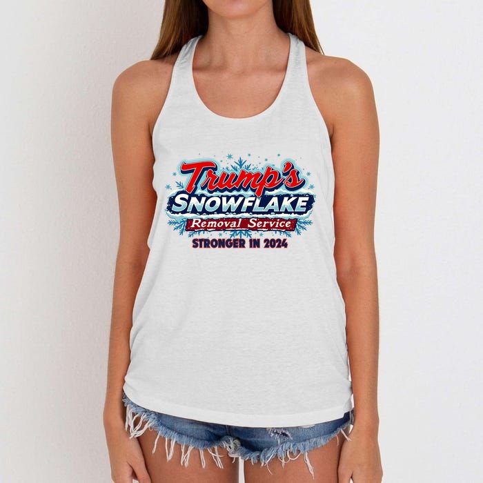 Trump Snowflake Removal Service 2024 Women's Knotted Racerback Tank