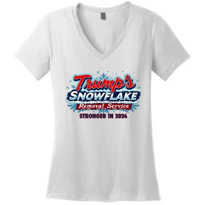 Trump Snowflake Removal Service 2024 Women's V-Neck T-Shirt