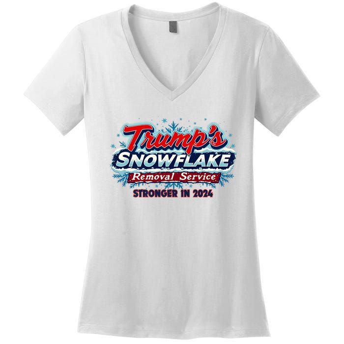 Trump Snowflake Removal Service 2024 Women's V-Neck T-Shirt