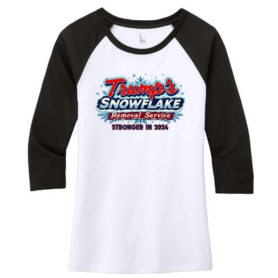 Trump Snowflake Removal Service 2024 Women's Tri-Blend 3/4-Sleeve Raglan Shirt