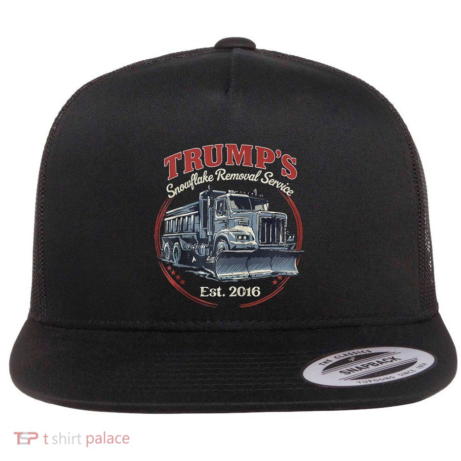 TrumpS Snowflake Removal Service Funny Trump Flat Bill Trucker Hat