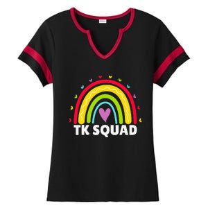 TK Squad Rainbow Transitional Kindergarten Teacher Ladies Halftime Notch Neck Tee