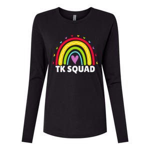 TK Squad Rainbow Transitional Kindergarten Teacher Womens Cotton Relaxed Long Sleeve T-Shirt