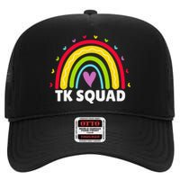 TK Squad Rainbow Transitional Kindergarten Teacher High Crown Mesh Back Trucker Hat