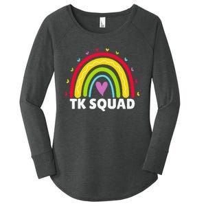 TK Squad Rainbow Transitional Kindergarten Teacher Women's Perfect Tri Tunic Long Sleeve Shirt