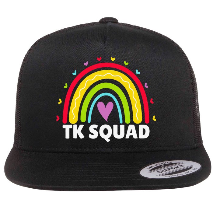 TK Squad Rainbow Transitional Kindergarten Teacher Flat Bill Trucker Hat