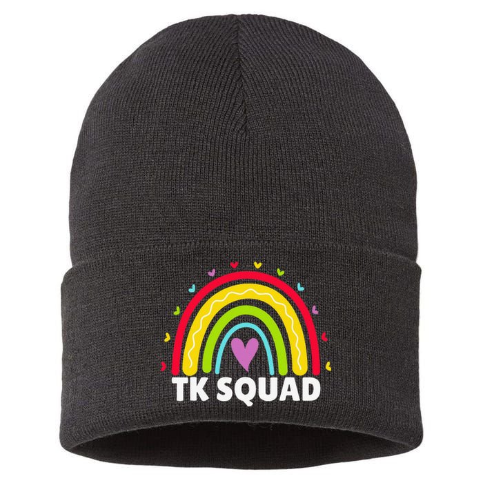 TK Squad Rainbow Transitional Kindergarten Teacher Sustainable Knit Beanie