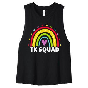 TK Squad Rainbow Transitional Kindergarten Teacher Women's Racerback Cropped Tank