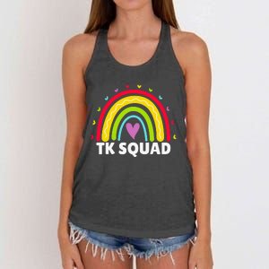 TK Squad Rainbow Transitional Kindergarten Teacher Women's Knotted Racerback Tank