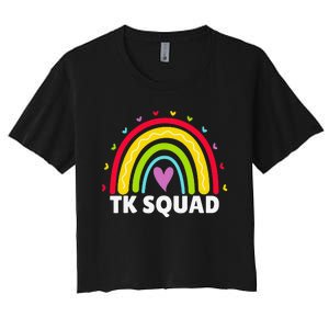 TK Squad Rainbow Transitional Kindergarten Teacher Women's Crop Top Tee