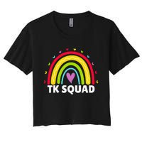 TK Squad Rainbow Transitional Kindergarten Teacher Women's Crop Top Tee