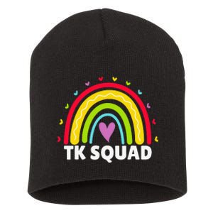 TK Squad Rainbow Transitional Kindergarten Teacher Short Acrylic Beanie