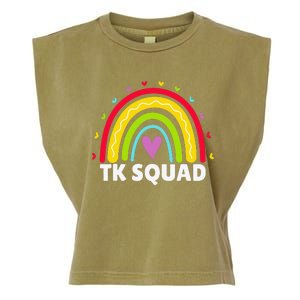 TK Squad Rainbow Transitional Kindergarten Teacher Garment-Dyed Women's Muscle Tee