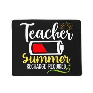 Teacher Summer Recharge Required Last Day School Vacation Mousepad