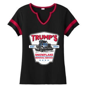 TrumpS Snowflake Removal Service Funny Trump 2024 Ladies Halftime Notch Neck Tee