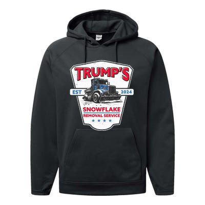 TrumpS Snowflake Removal Service Funny Trump 2024 Performance Fleece Hoodie