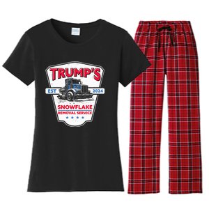 TrumpS Snowflake Removal Service Funny Trump 2024 Women's Flannel Pajama Set