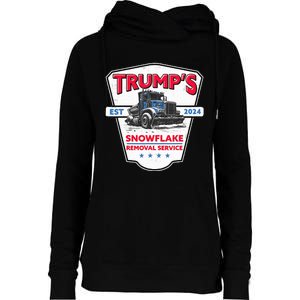 TrumpS Snowflake Removal Service Funny Trump 2024 Womens Funnel Neck Pullover Hood