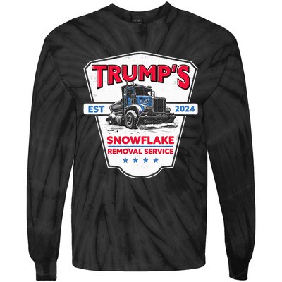 TrumpS Snowflake Removal Service Funny Trump 2024 Tie-Dye Long Sleeve Shirt