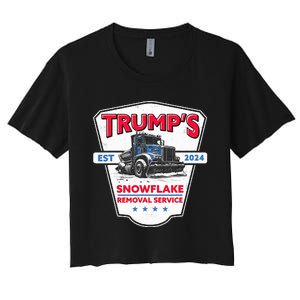 TrumpS Snowflake Removal Service Funny Trump 2024 Women's Crop Top Tee