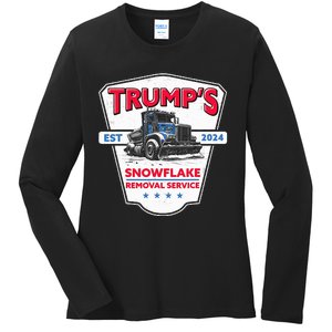 TrumpS Snowflake Removal Service Funny Trump 2024 Ladies Long Sleeve Shirt