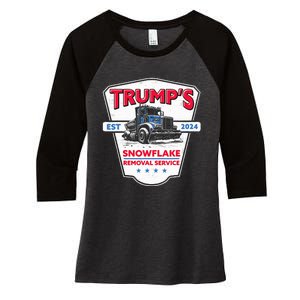 TrumpS Snowflake Removal Service Funny Trump 2024 Women's Tri-Blend 3/4-Sleeve Raglan Shirt