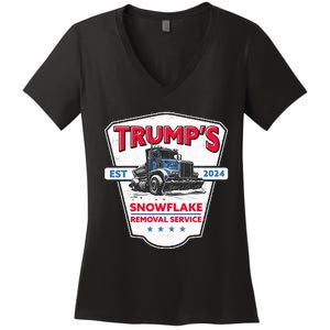 TrumpS Snowflake Removal Service Funny Trump 2024 Women's V-Neck T-Shirt