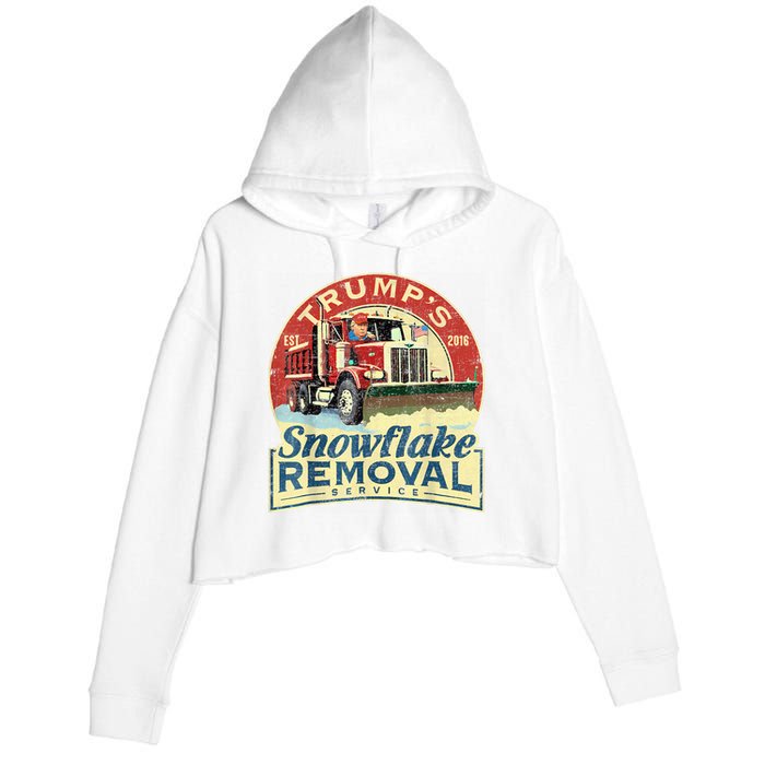 TrumpS Snowflake Removal Service Funny Trump 2024 Crop Fleece Hoodie