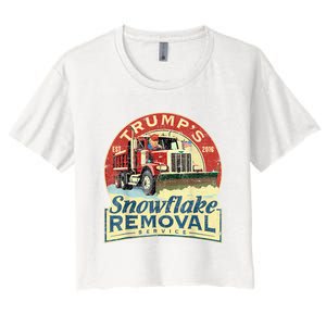 TrumpS Snowflake Removal Service Funny Trump 2024 Women's Crop Top Tee