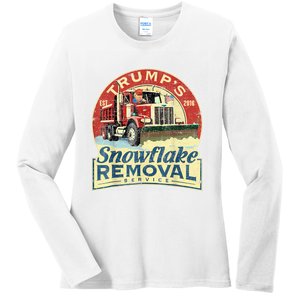 TrumpS Snowflake Removal Service Funny Trump 2024 Ladies Long Sleeve Shirt