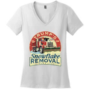 TrumpS Snowflake Removal Service Funny Trump 2024 Women's V-Neck T-Shirt