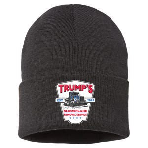 TrumpS Snowflake Removal Service Funny Trump 2024 Sustainable Knit Beanie