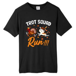 Trot Squad Run Thanksgiving Cat Turkey Running Runner Cute Gift Tall Fusion ChromaSoft Performance T-Shirt