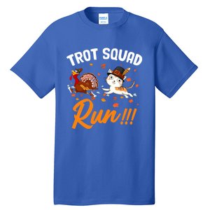 Trot Squad Run Thanksgiving Cat Turkey Running Runner Cute Gift Tall T-Shirt