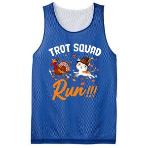 Trot Squad Run Thanksgiving Cat Turkey Running Runner Cute Gift Mesh Reversible Basketball Jersey Tank