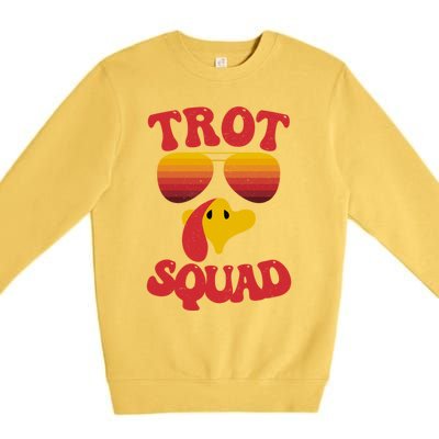 Trot Squad Running Turkey Sunglasses Thanksgiving Costume Great Gift Premium Crewneck Sweatshirt