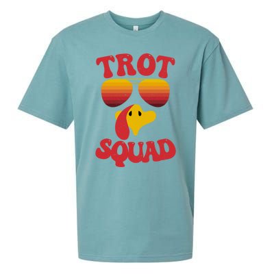 Trot Squad Running Turkey Sunglasses Thanksgiving Costume Great Gift Sueded Cloud Jersey T-Shirt