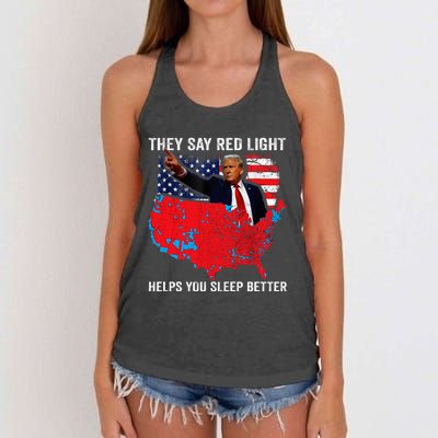 They Say Red Light Helps You Sleep Better Women's Knotted Racerback Tank