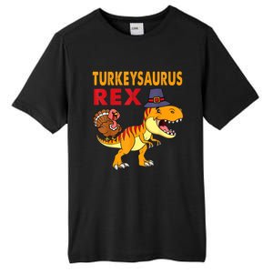 Turkey Saurus Rex Thanksgiving Dinosaur Turkey Boys Tall Fusion ChromaSoft Performance T-Shirt