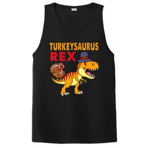 Turkey Saurus Rex Thanksgiving Dinosaur Turkey Boys PosiCharge Competitor Tank