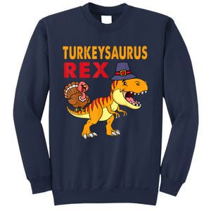 Turkey Saurus Rex Thanksgiving Dinosaur Turkey Boys Sweatshirt