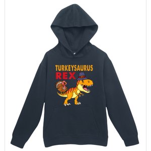 Turkey Saurus Rex Thanksgiving Dinosaur Turkey Boys Urban Pullover Hoodie