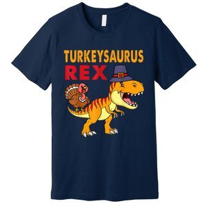 Turkey Saurus Rex Thanksgiving Dinosaur Turkey Boys Premium T-Shirt