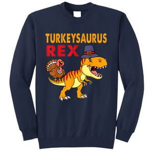 Turkey Saurus Rex Thanksgiving Dinosaur Turkey Boys Tall Sweatshirt