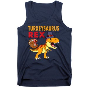 Turkey Saurus Rex Thanksgiving Dinosaur Turkey Boys Tank Top