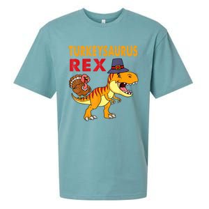 Turkey Saurus Rex Thanksgiving Dinosaur Turkey Boys Sueded Cloud Jersey T-Shirt