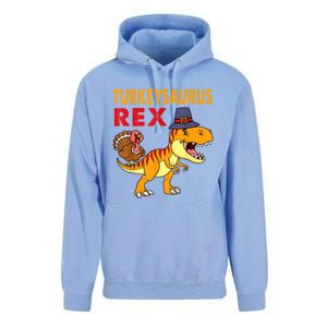 Turkey Saurus Rex Thanksgiving Dinosaur Turkey Boys Unisex Surf Hoodie