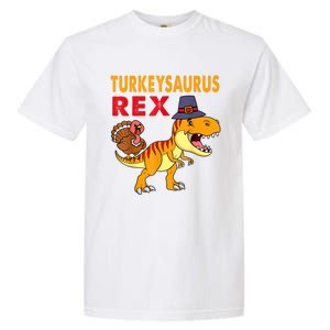 Turkey Saurus Rex Thanksgiving Dinosaur Turkey Boys Garment-Dyed Heavyweight T-Shirt