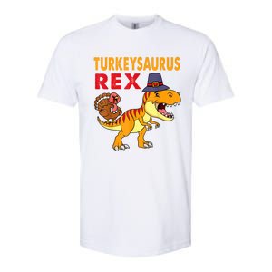 Turkey Saurus Rex Thanksgiving Dinosaur Turkey Boys Softstyle CVC T-Shirt