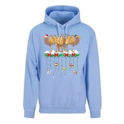 Three Santa Reindeer Elf Camels Christmas Farmer Family Unisex Surf Hoodie